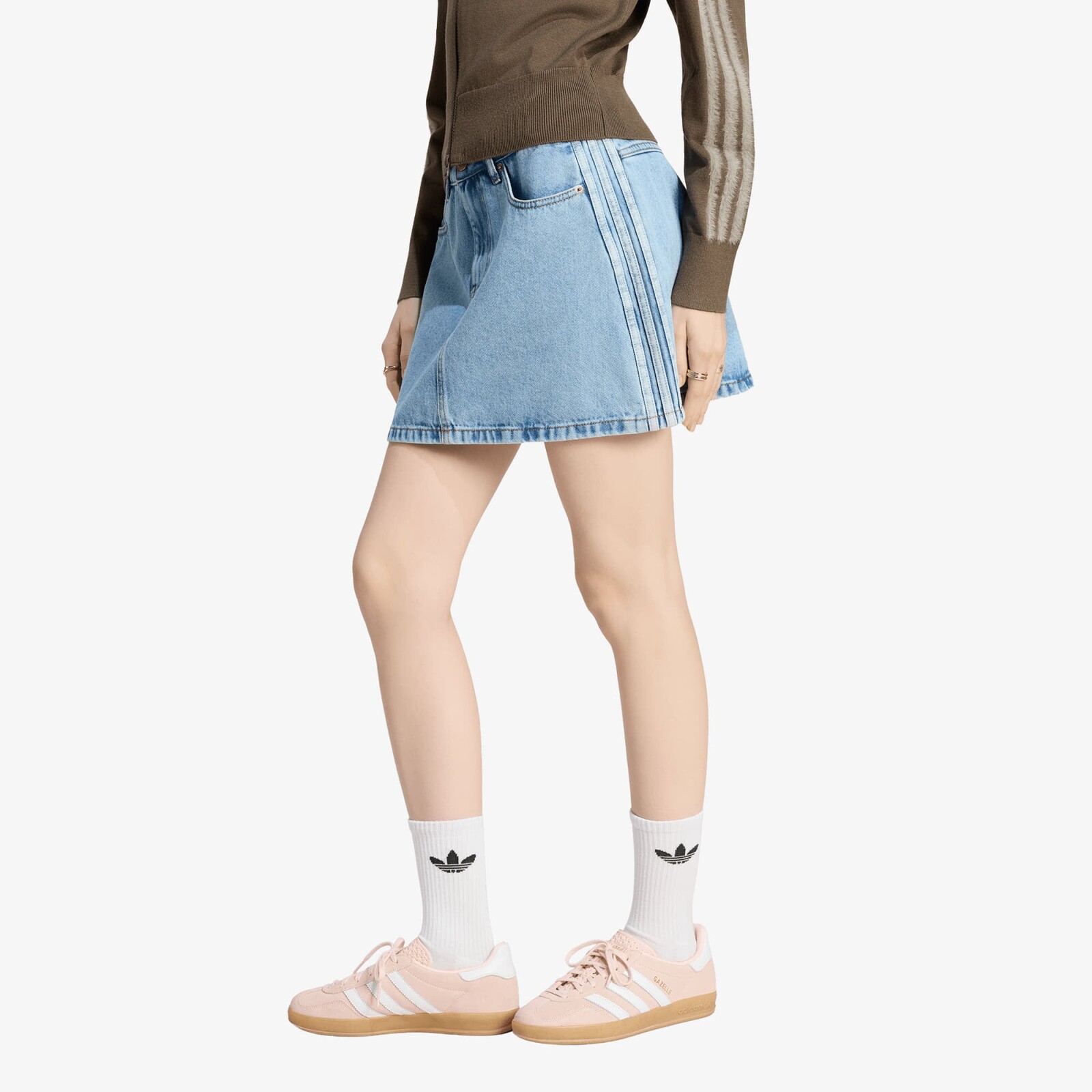 adidas Mid Rise Denim Skirt Light Denim 6