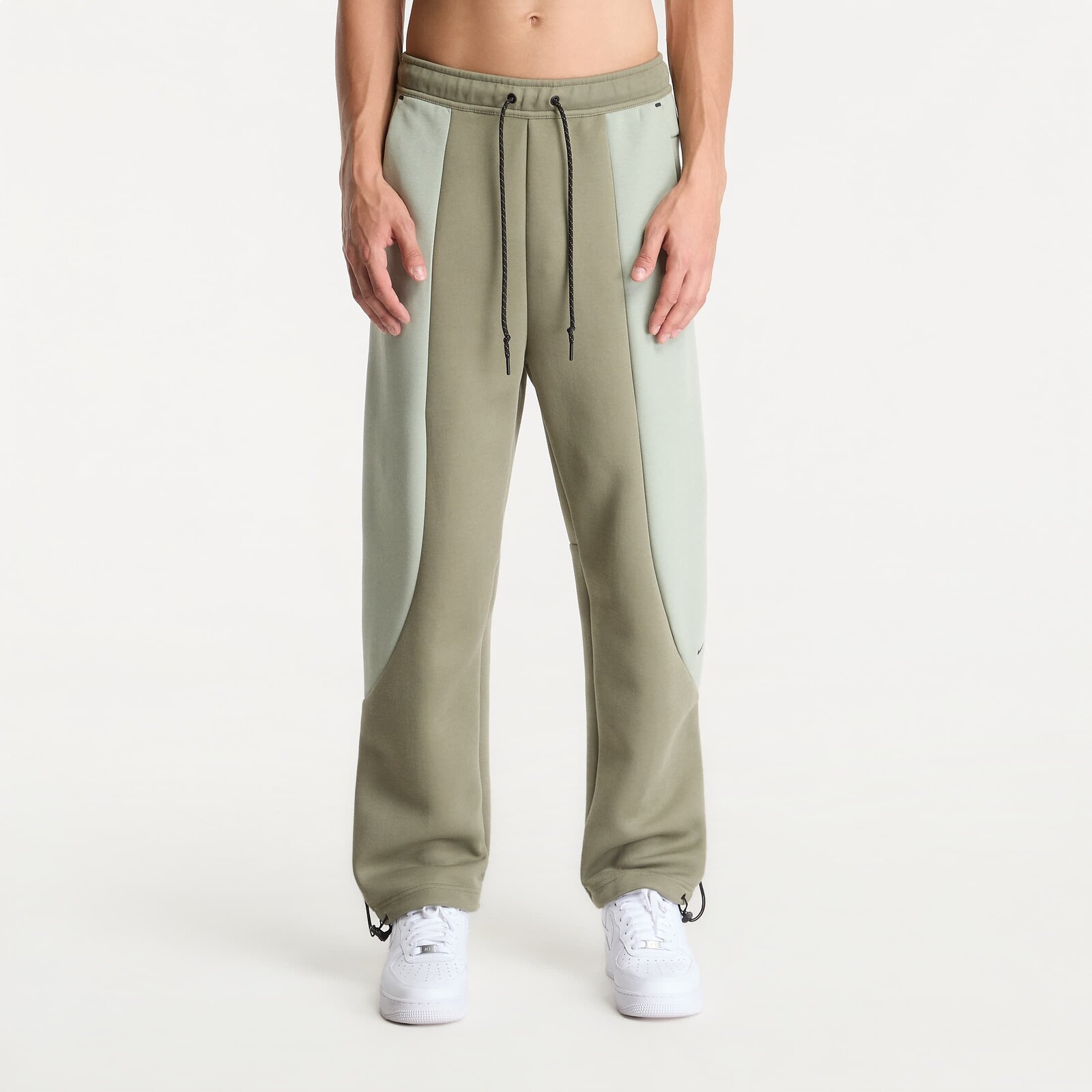 Pants Nike Tech Men's Color-Block Open-Hem Fleece Pants Silver Sage/ Jade Horizon/ Black S