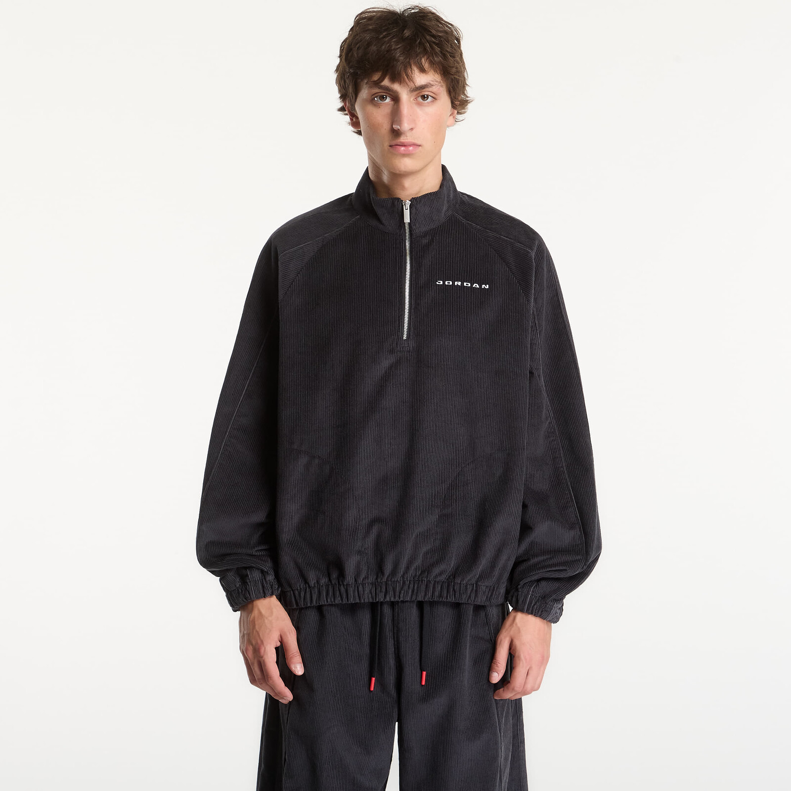 Sweatshirt Jordan Flight Men's Corduroy 1/2-Zip Top Black/ Black/ Dk Smoke Grey/ White XL
