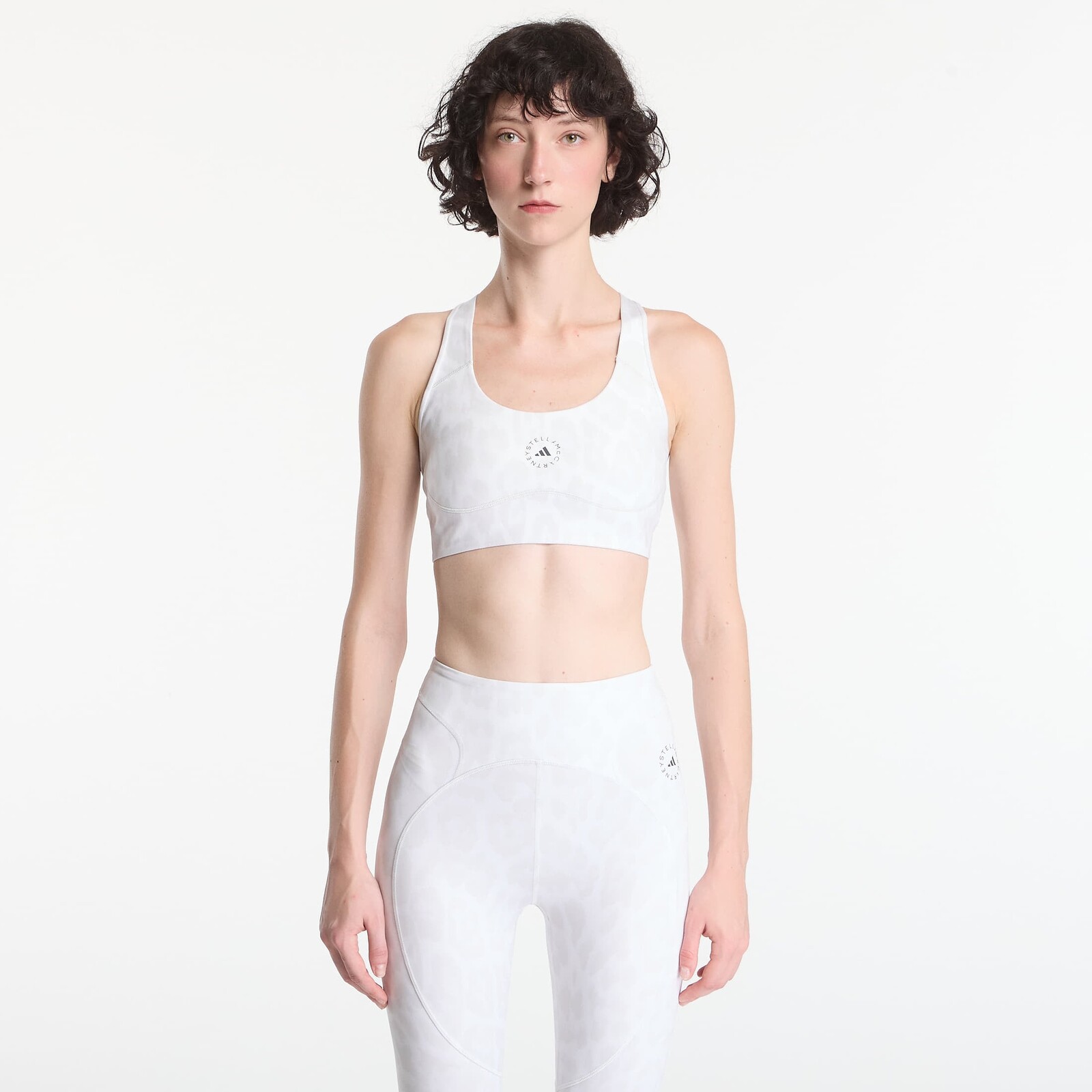 adidas by Stella McCartney Primeliftimpact Training Bra Medium Support Printed Core White/ Orbit Grey L