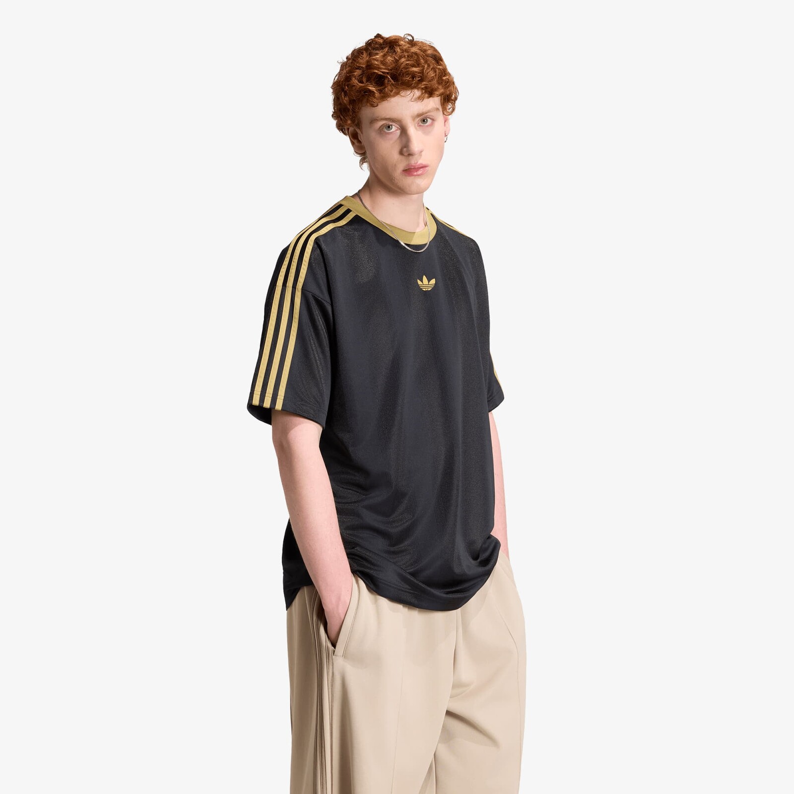 T-shirt adidas Adicolor Jacquard Jersey Black/ Dark Football Gold L