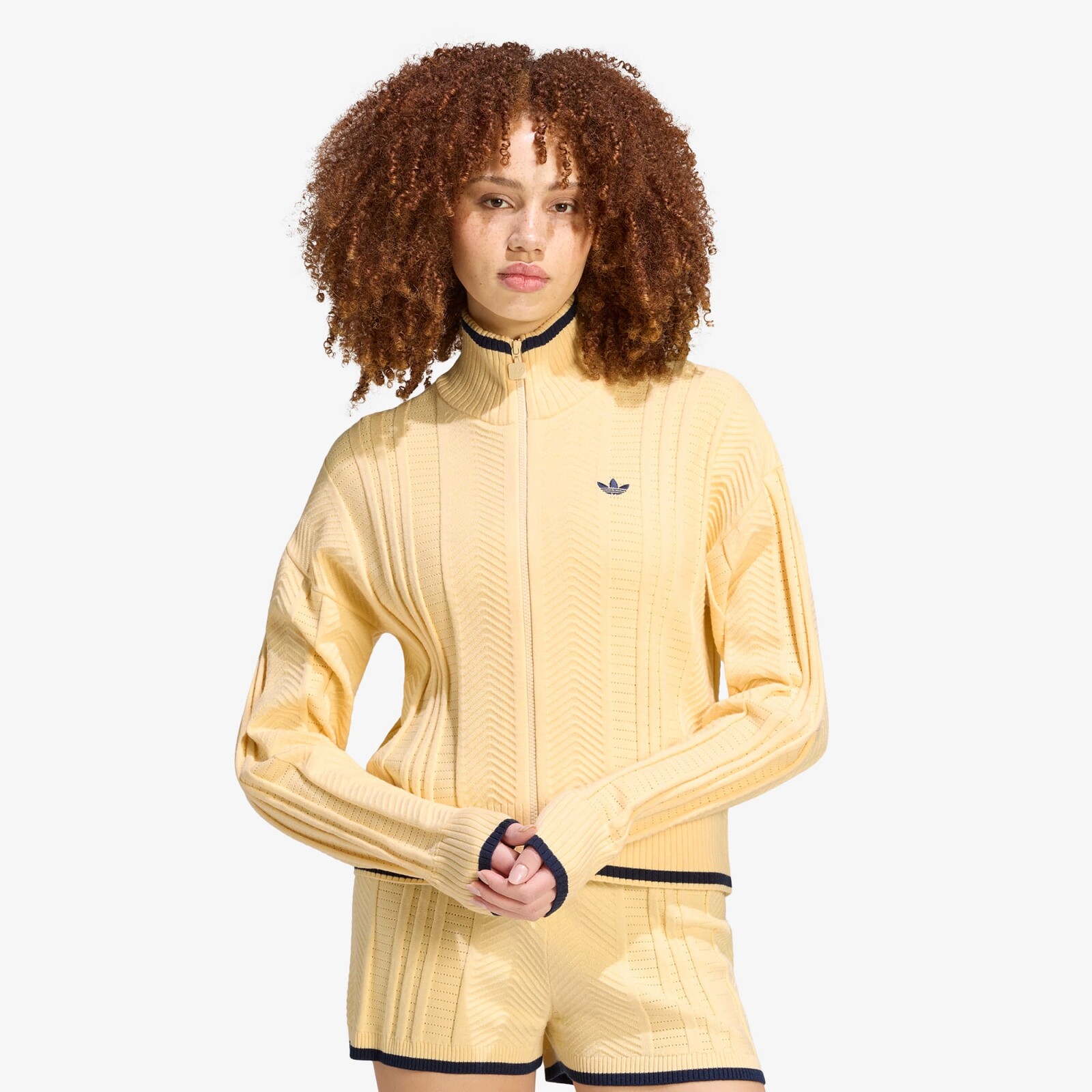 Sweater adidas Cable Knit Firebird Track Top Warm Vanilla XS