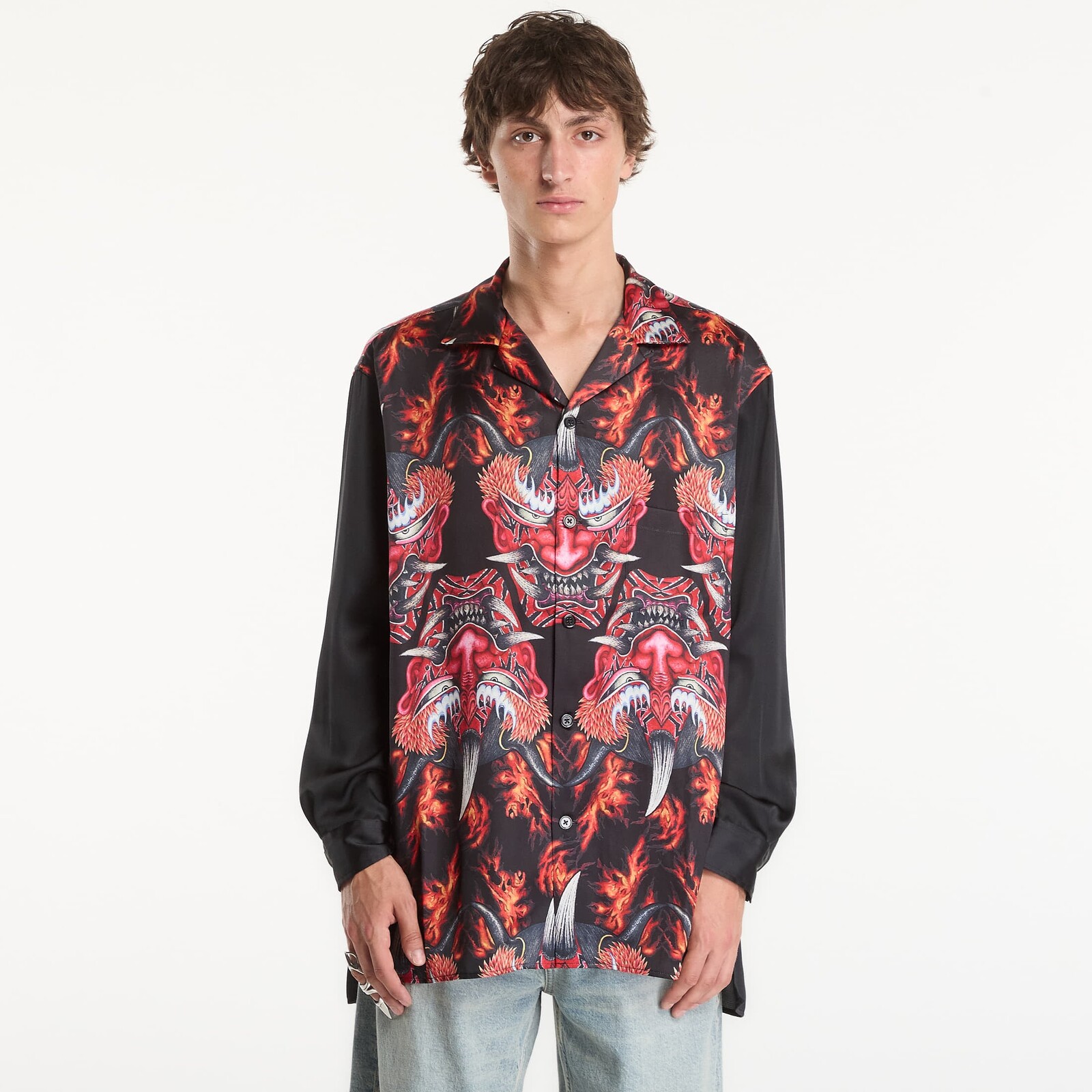 Shirt Y-3 Red Satin Graphic Shirt UNISEX Multicolor L
