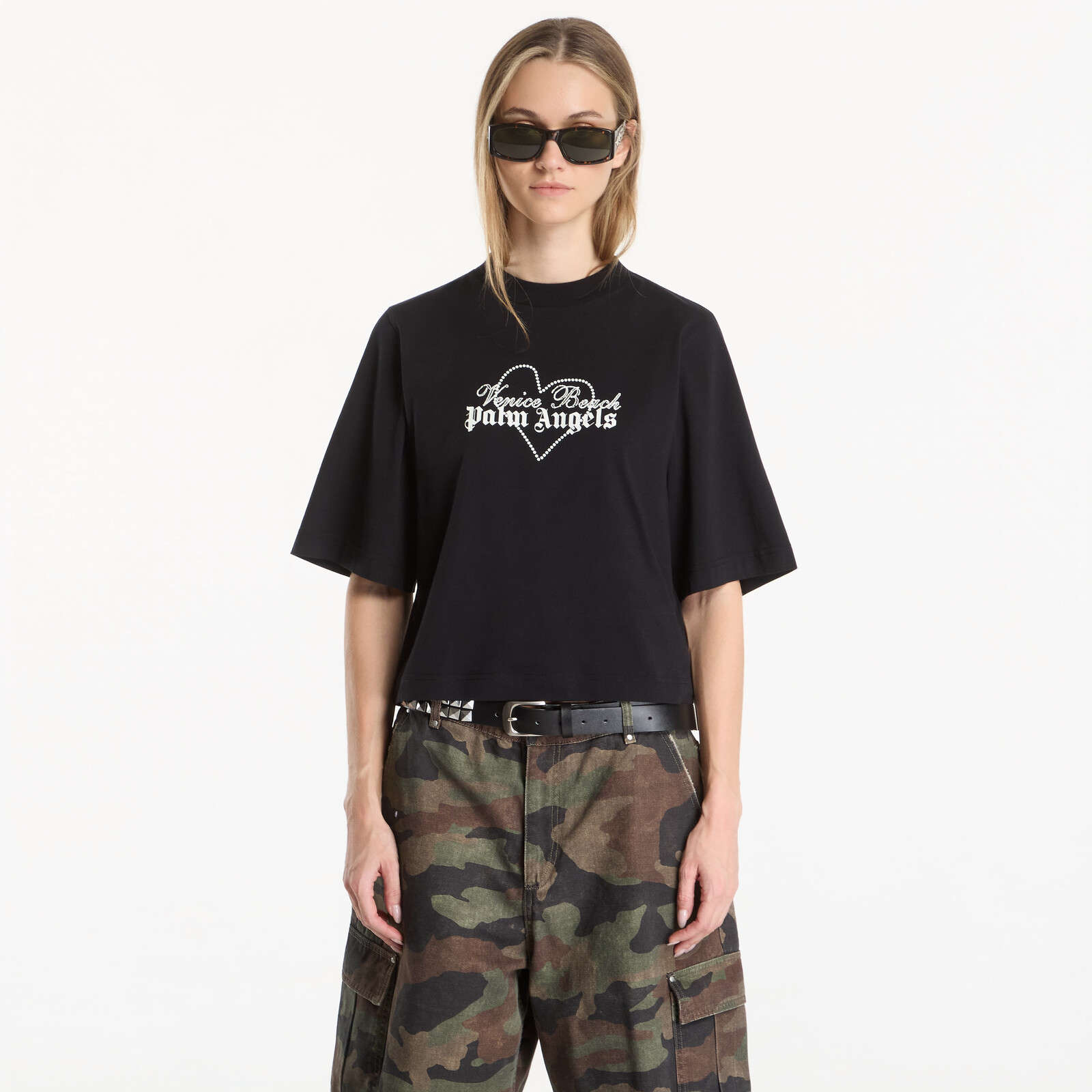 T-shirt Palm Angels Venice Love Boxy Tee Black/ Off White M
