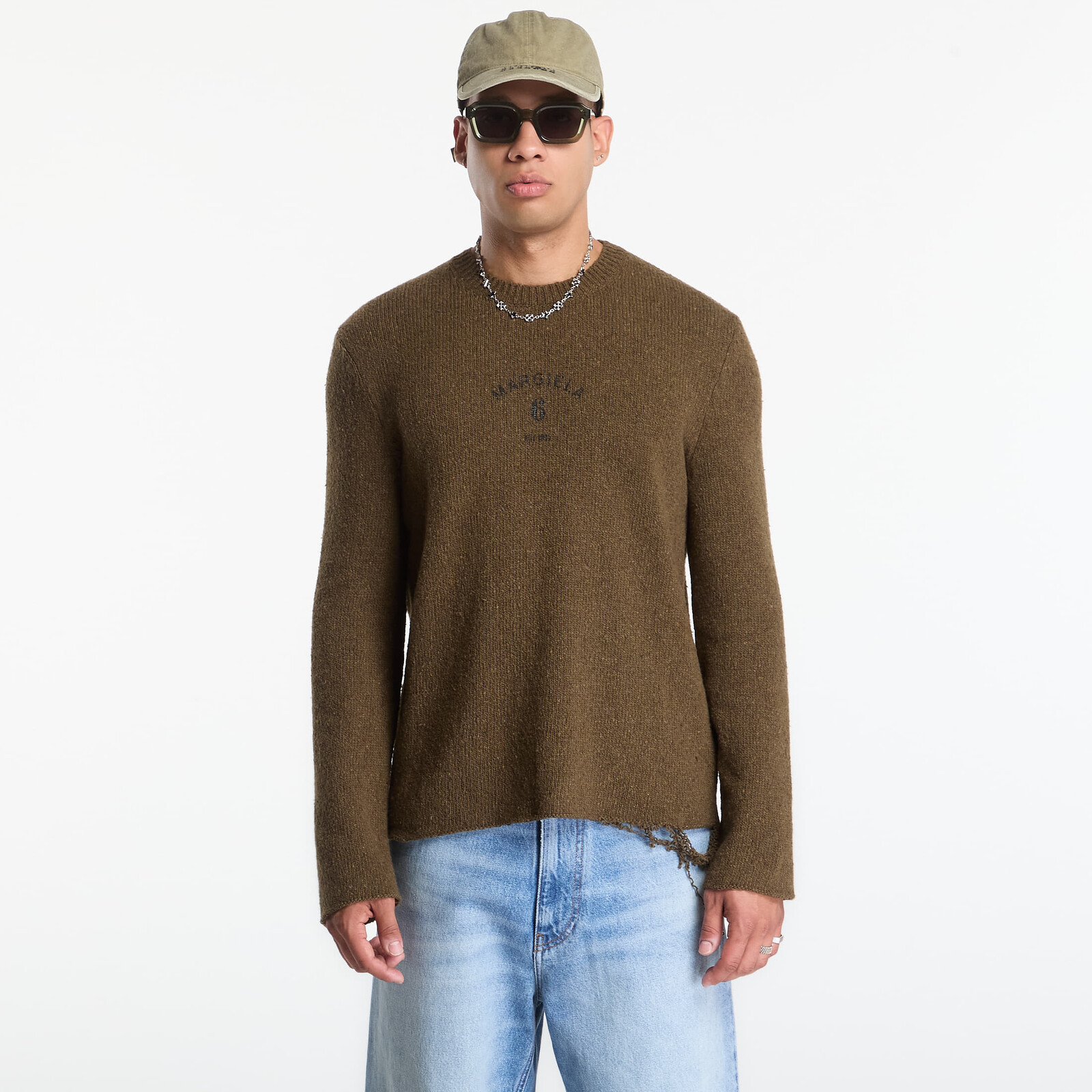 Sweater MM6 Crewneck Khaki/ Black Print XL