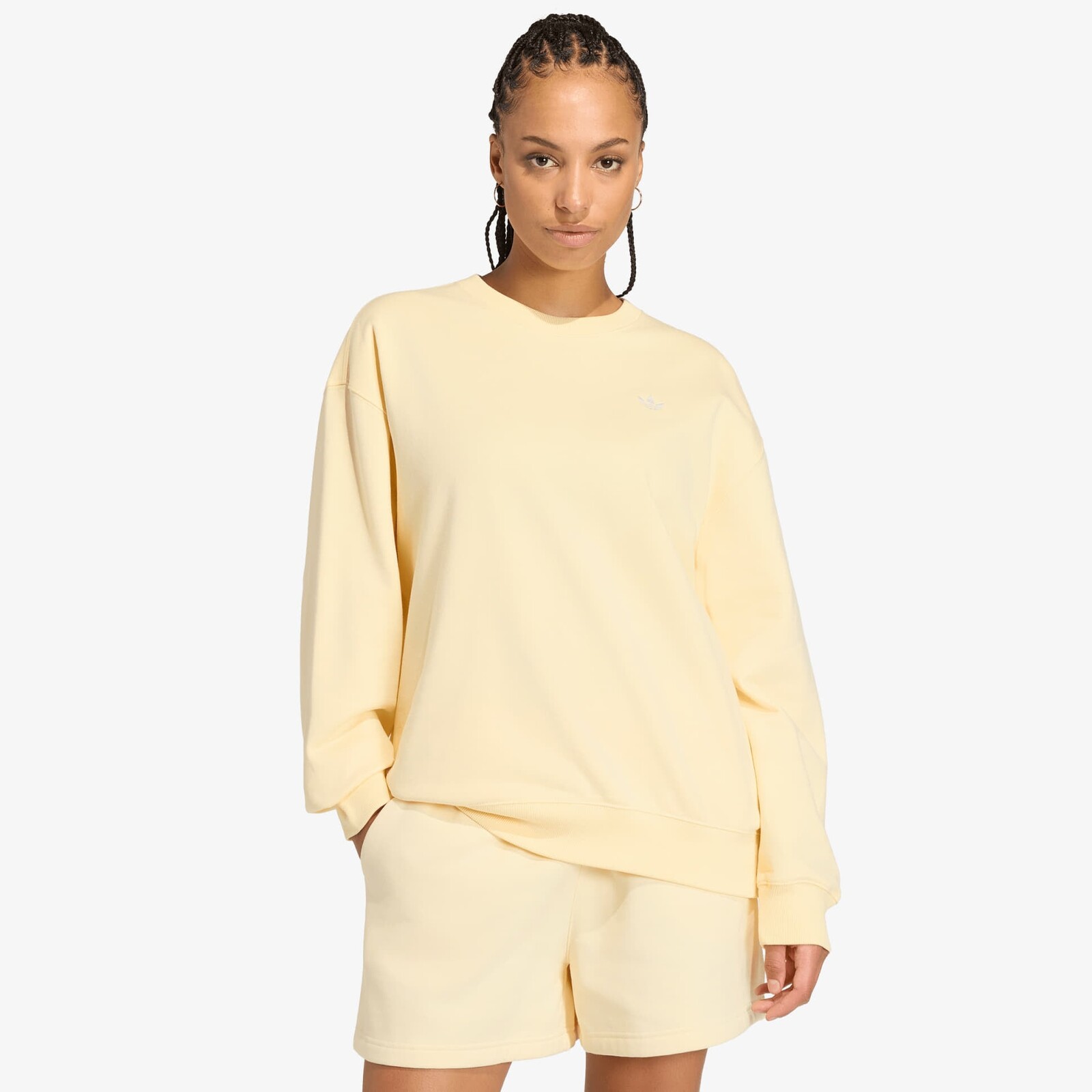 Sweatshirt adidas Essentials Crew Long French Terry Sweatshirt Warm Vanilla S