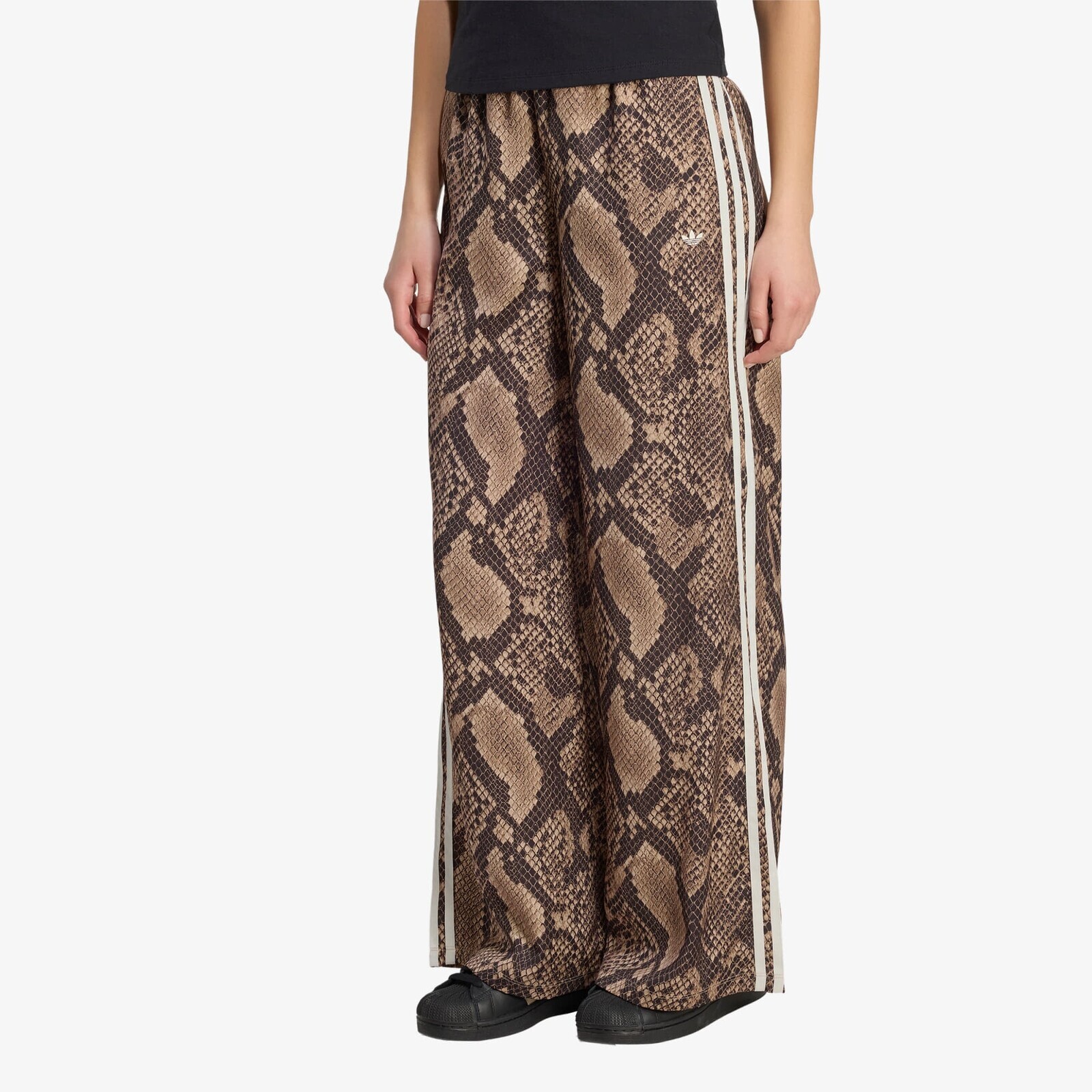 Pants adidas Satin Snake Print Wide Leg Track JOGgers Linen/ Magic Beige XS