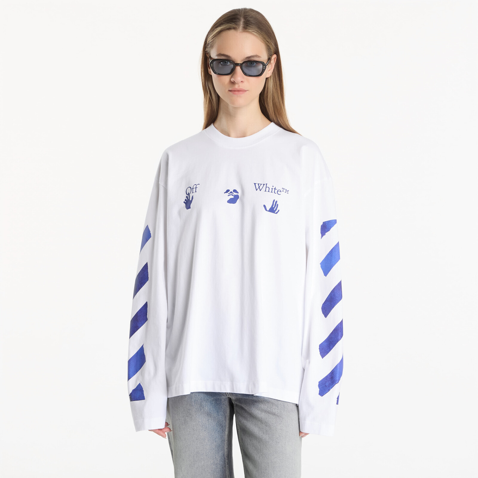 T-shirt Off-White Bacco Arrow Skate L/S Tee UNISEX White M
