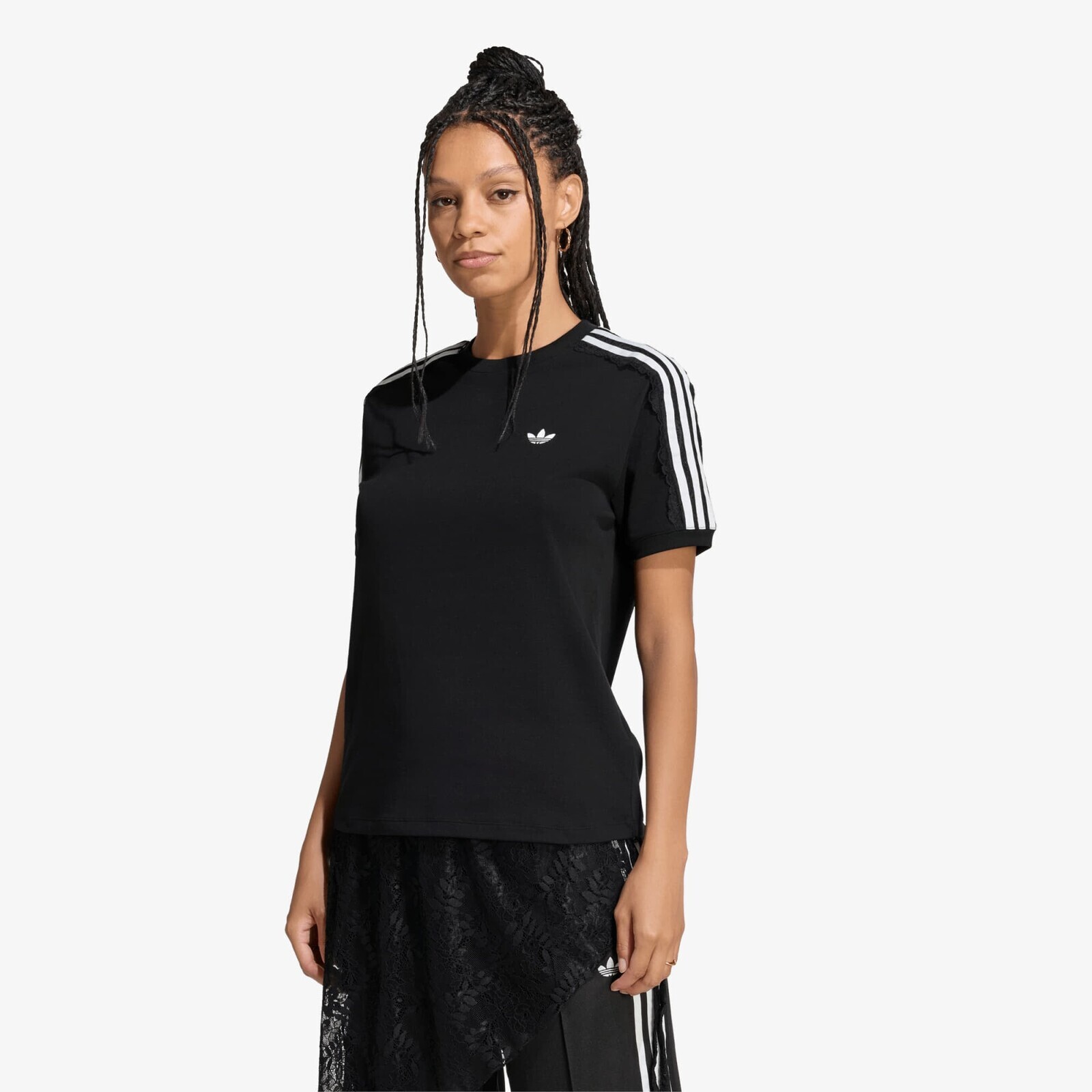 T-shirt adidas Lace 3 Stripes Tee Black M