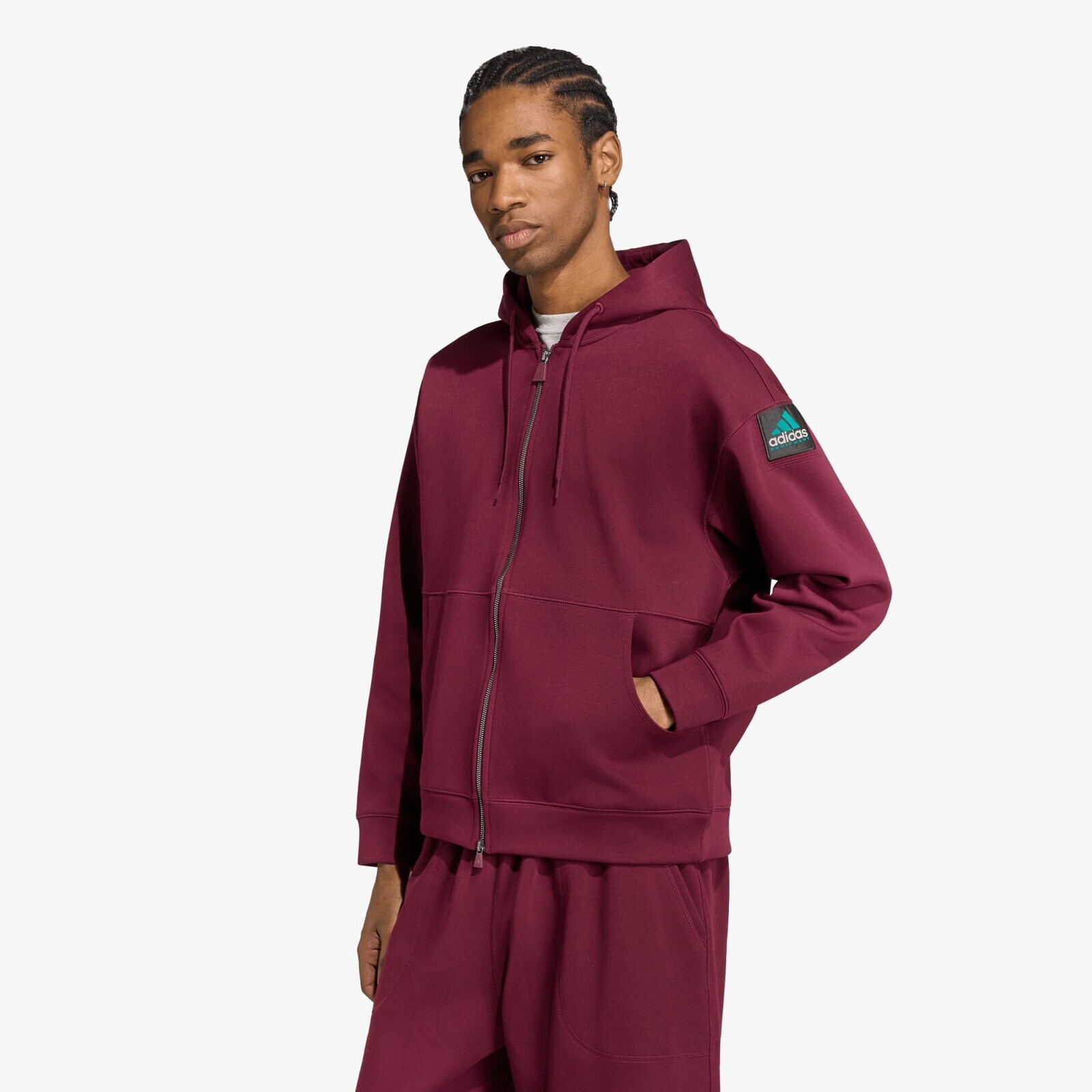 Sweatshirt adidas Spacer Full Zip Hoodie Maroon M