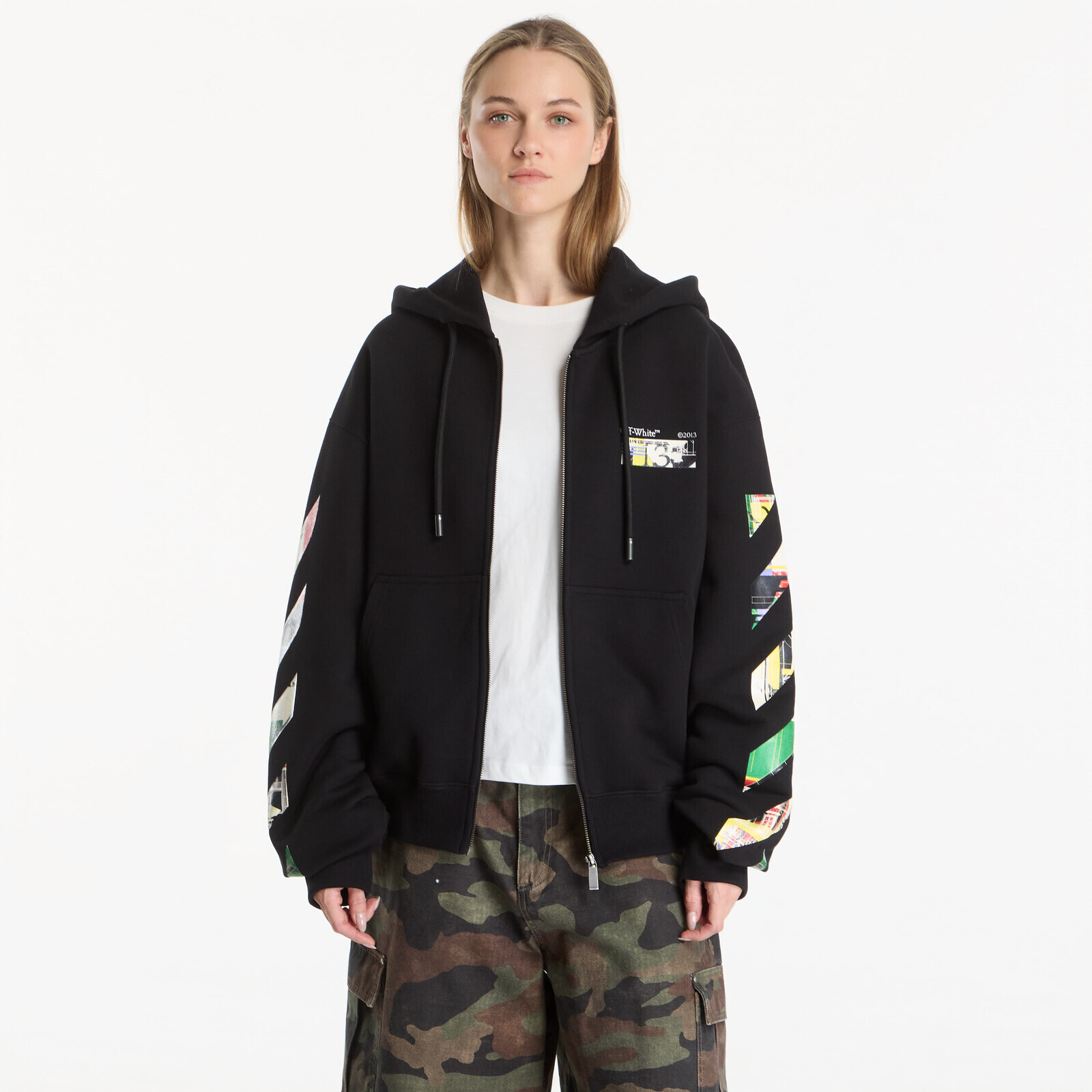 Sweatshirt Off-White Industrial Arrow Regular Zip Hoodie UNISEX Black M