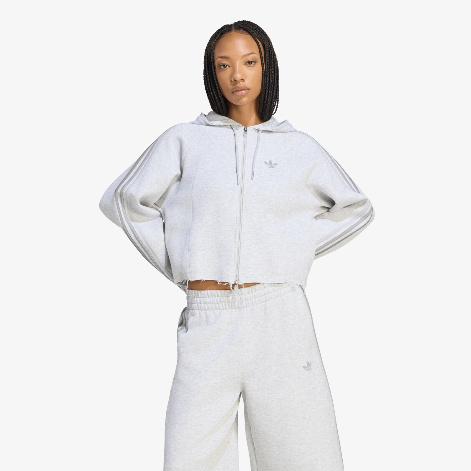 Sweatshirt adidas SST 2.0 Cropped Hoody Light Grey Heather/ Light Grey Heather L