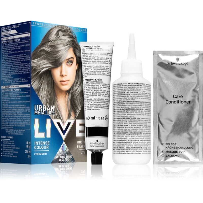 Schwarzkopf LIVE Urban Metallics permanent hair dye shade U72 Dusty Silver 1 pc