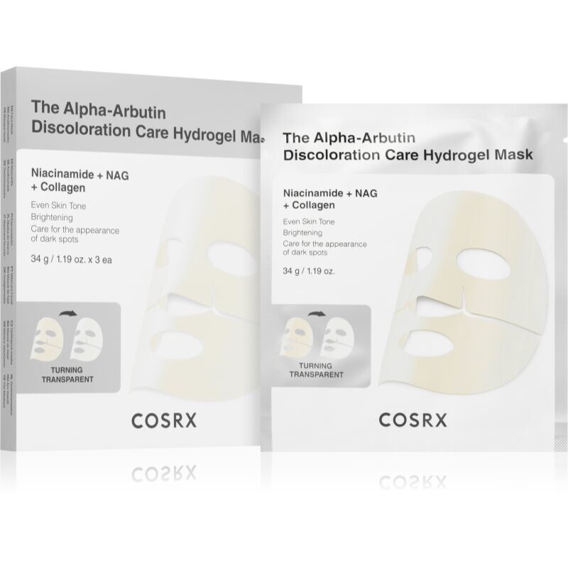Cosrx The Alpha-Arbutin Discoloration Care hydrogel mask to even out skin tone 3x34 g