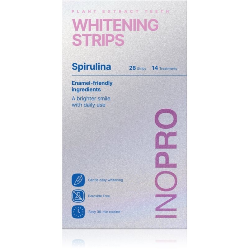 InoPro Green Whitening Strips Spirulina whitening strips for teeth bez peroxidu 28 pc