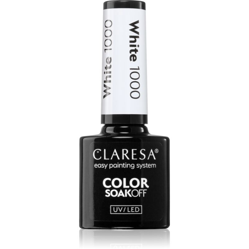 Claresa SoakOff UV/LED Color White gel nail polish shade 1000 5 g