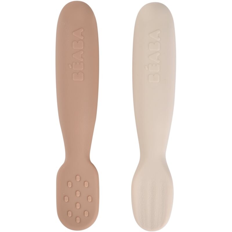 Beaba Silicone Pre-Spoons 2 Pack spoon Praline / Clay 4m+ 2 pc