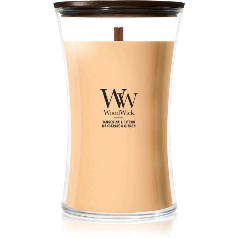 Woodwick Tangerine & Citron scented candle with wooden wick 610 g