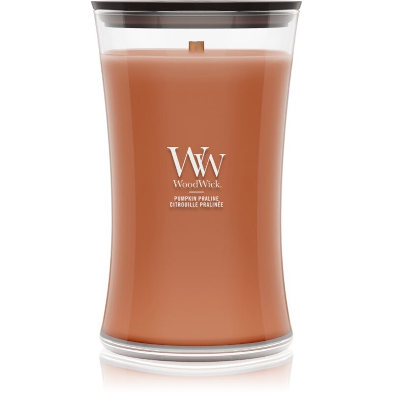 Woodwick Pumpkin Praline scented candle with wooden wick 610 g