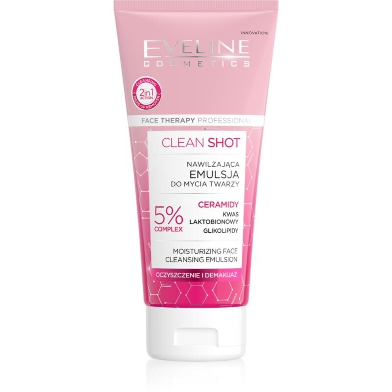 Eveline Cosmetics Clean Shot 5% Ceramidy Complex intensive moisturising wash lotion 150 ml