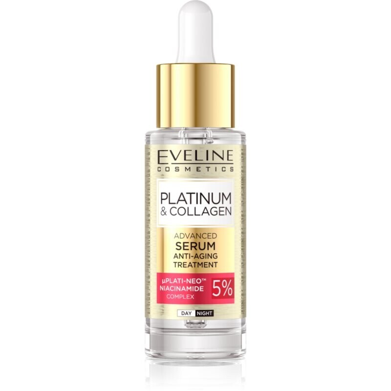 Eveline Cosmetics Platinum & Collagen Advanced Facial Serum Anti-Aging Treatment anti-wrinkle serum with collagen 30 ml