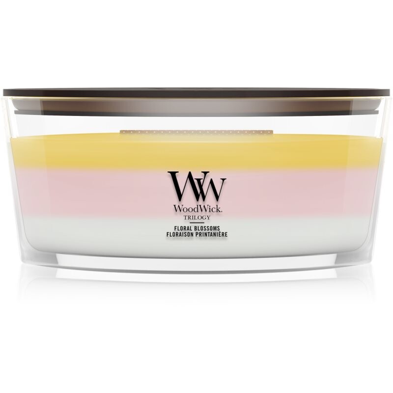 Woodwick Trilogy Floral Blossoms scented candle with wooden wick 453.6 g