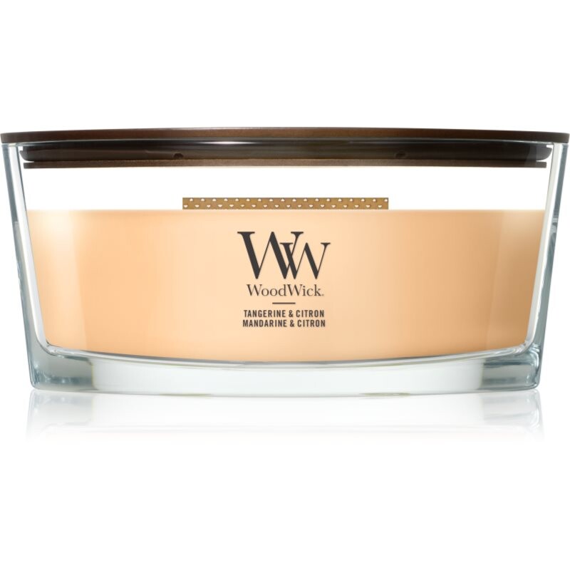 Woodwick Tangerine & Citron scented candle with wooden wick 453.6 g