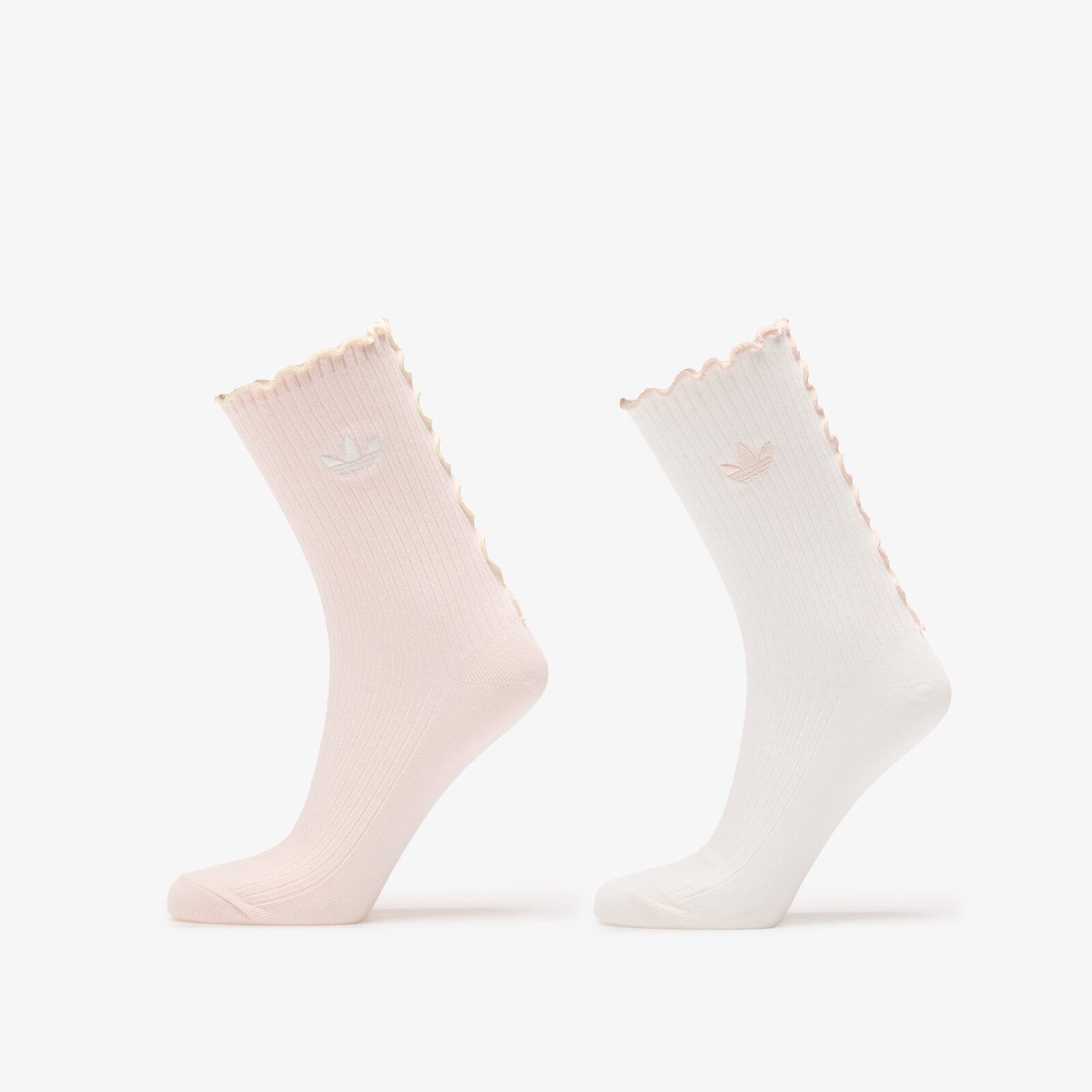 adidas Ruffle Crew Socks 2 Pairs Off White/ Wonder Quartz XS