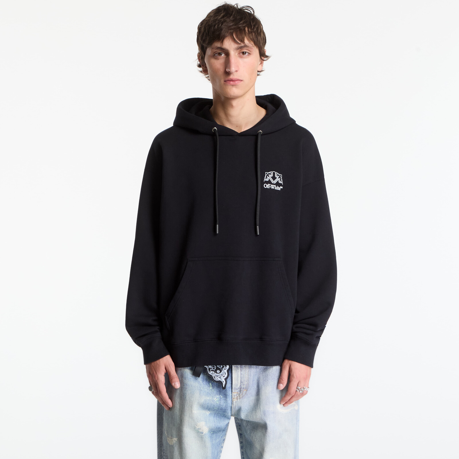 Sweatshirt Off-White Offline Half Arrow Skate Hoodie UNISEX Black L