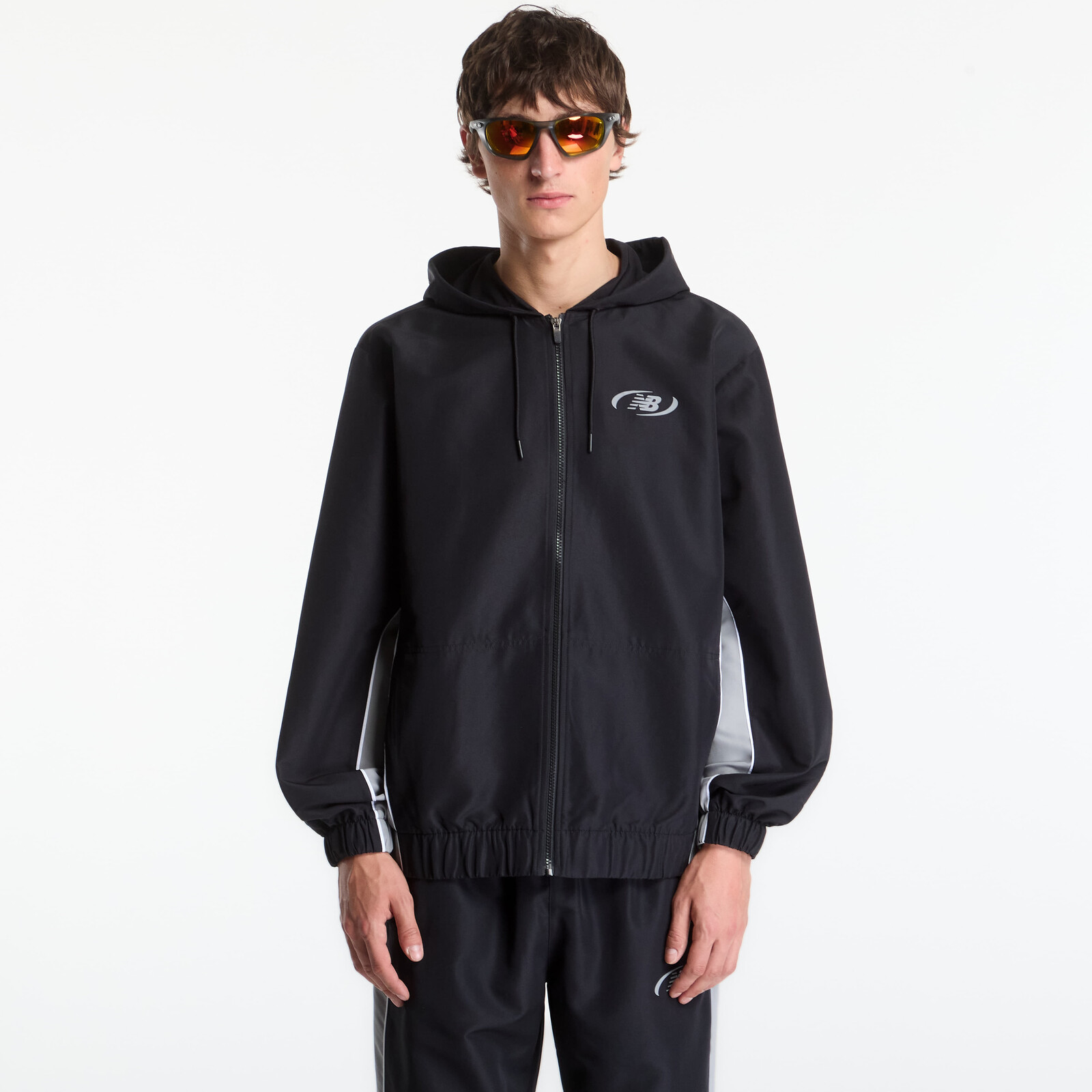 Jacket New Balance Trackside Woven Jacket Black/ Slate Grey XL