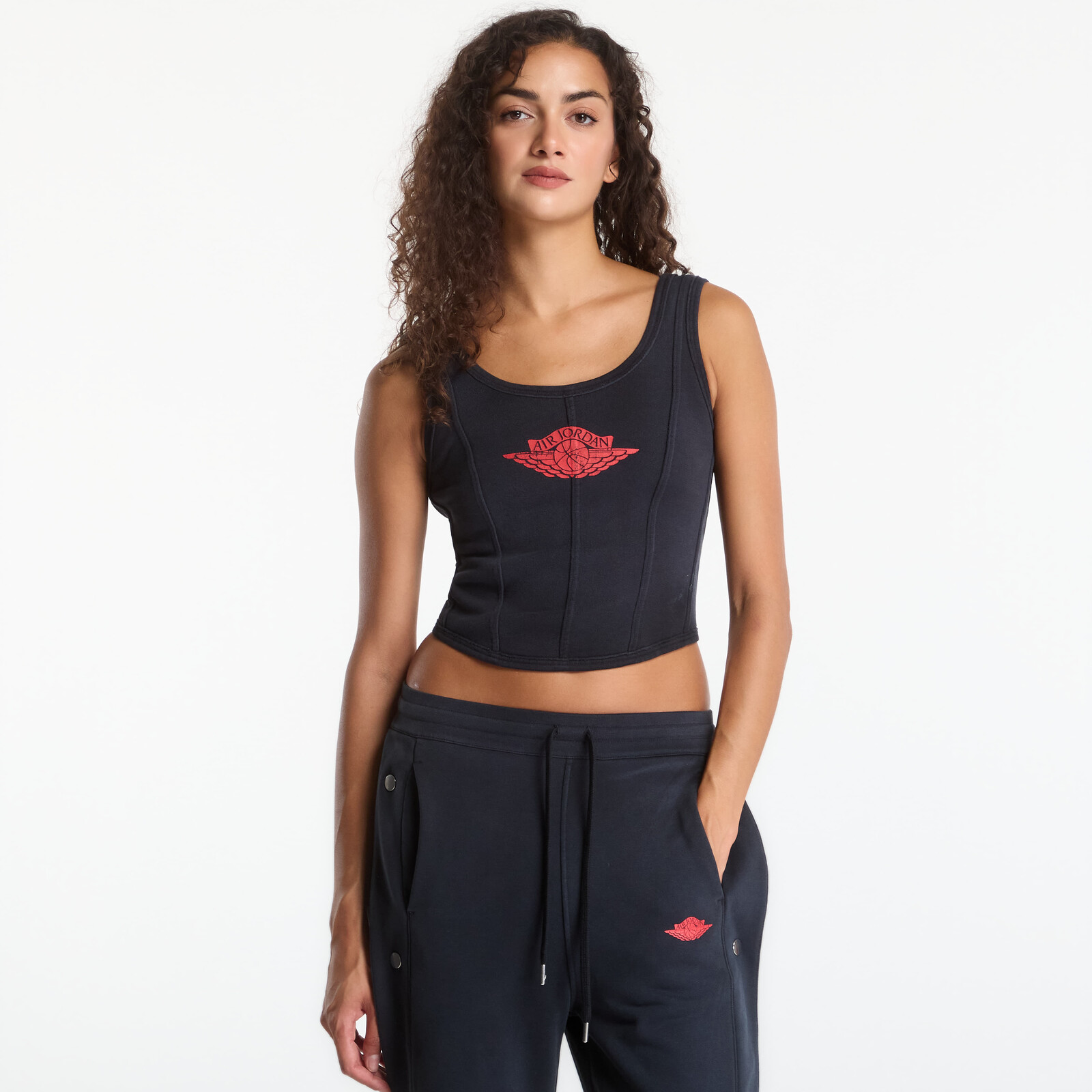 Top Jordan Flight Fleece Women's Corset Black/ University Red L