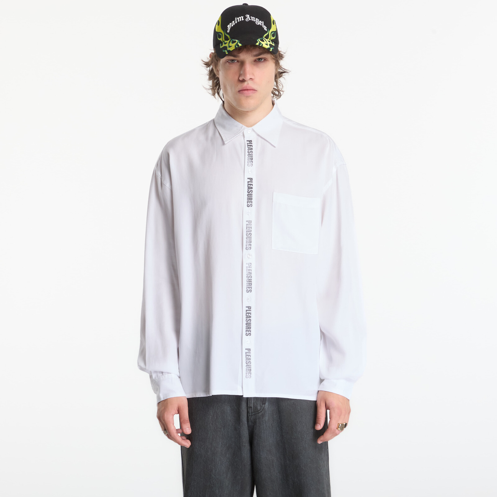 Shirt PLEASURES Impact Button Up White XL