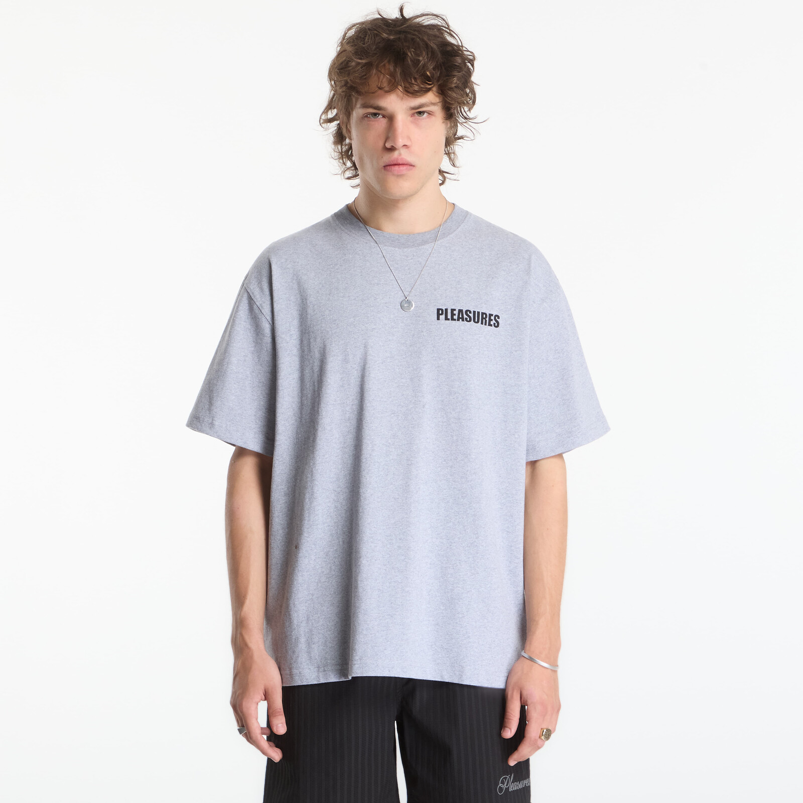 T-shirt PLEASURES Impact Heavyweight Shirt Grey Melange L