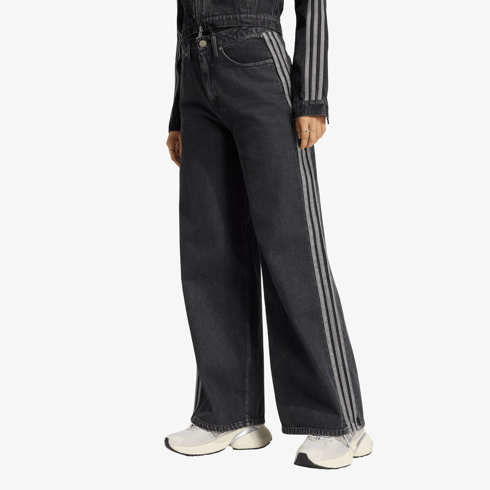 Pants adidas High Rise Wide Leg Denim Pant True Black Denim 29/32