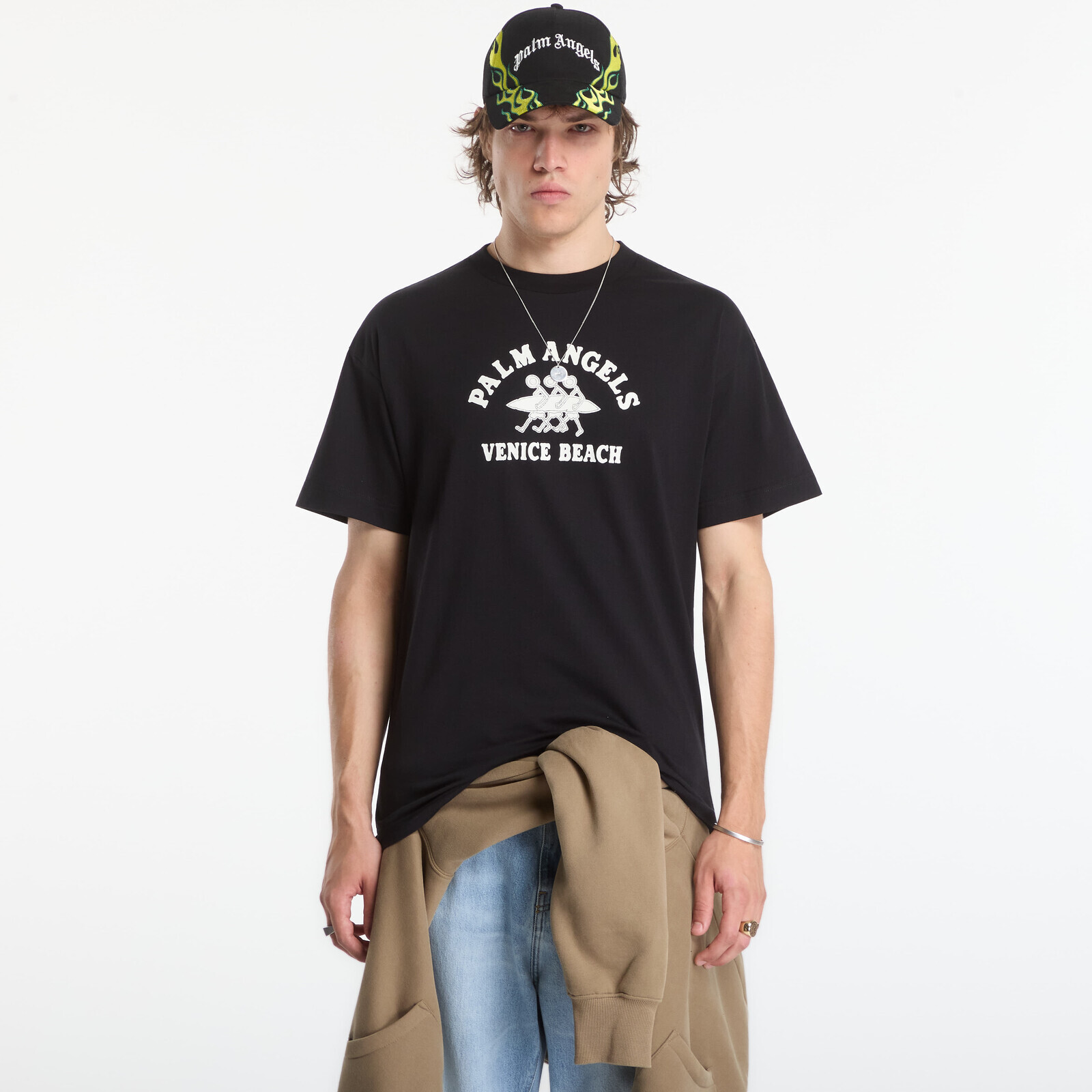 T-shirt Palm Angels Surf Men Regular Tee Black/ Off White S
