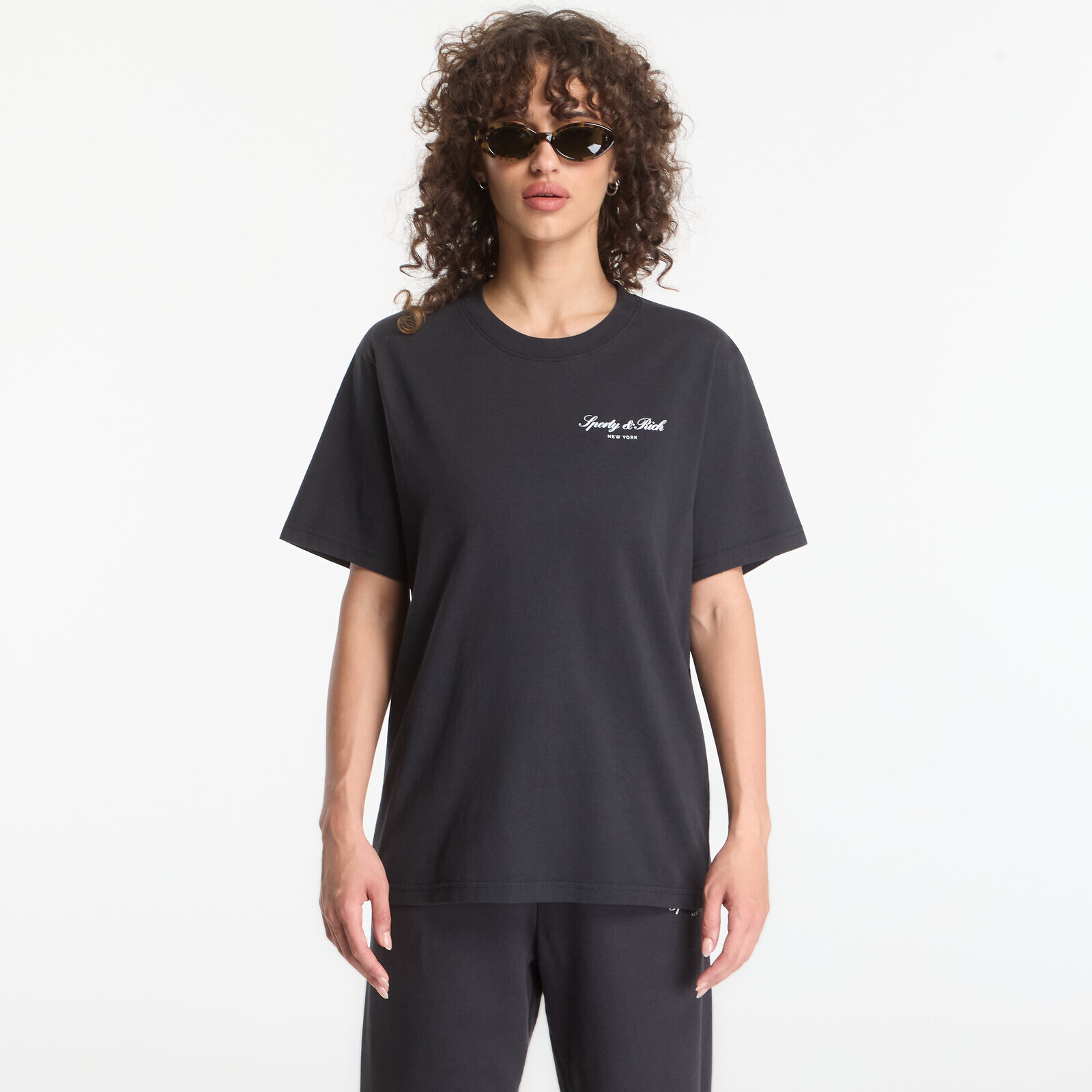 T-shirt Sporty & Rich Signature NY Tshirt UNISEX Faded Black S