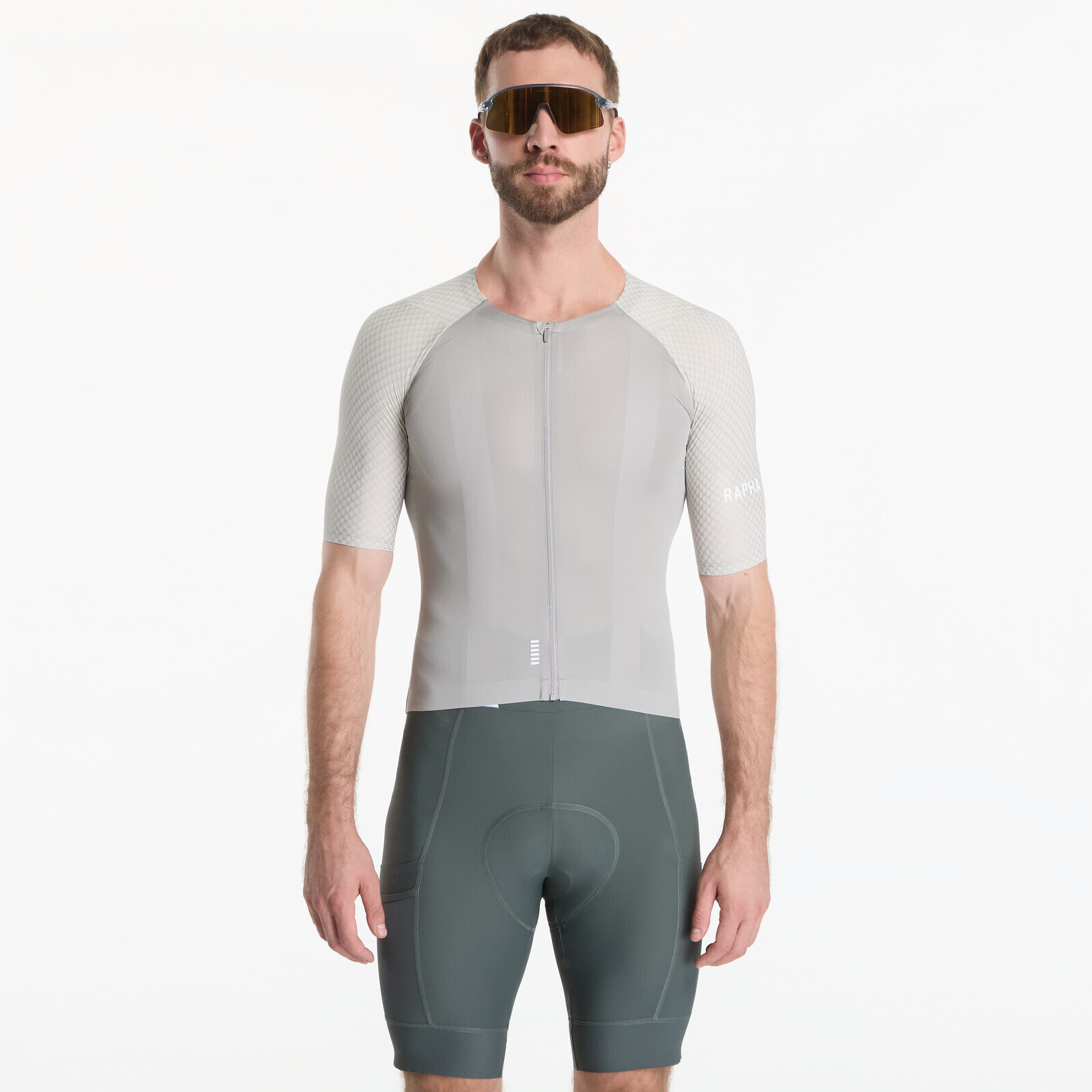Rapha Men's Pro Team Aero Jersey IV Smoky Silver/ White L