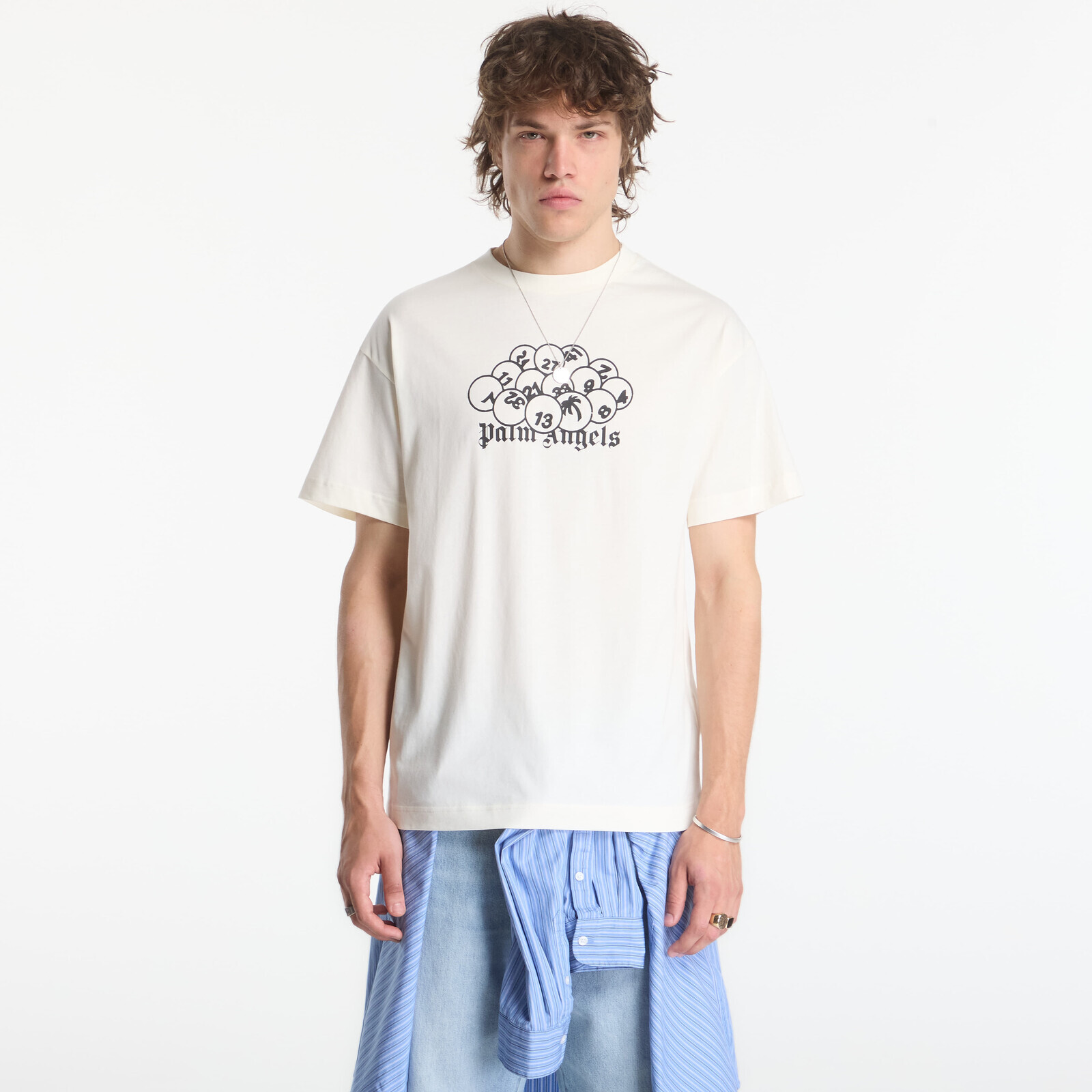 T-shirt Palm Angels Pa Pool Regular Tee Off White/ Black XL
