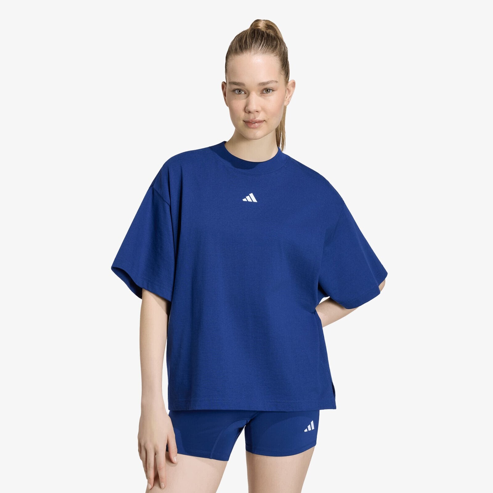 T-shirt adidas 3 Stripes Studio Boyfriend Tee Dark Blue XL