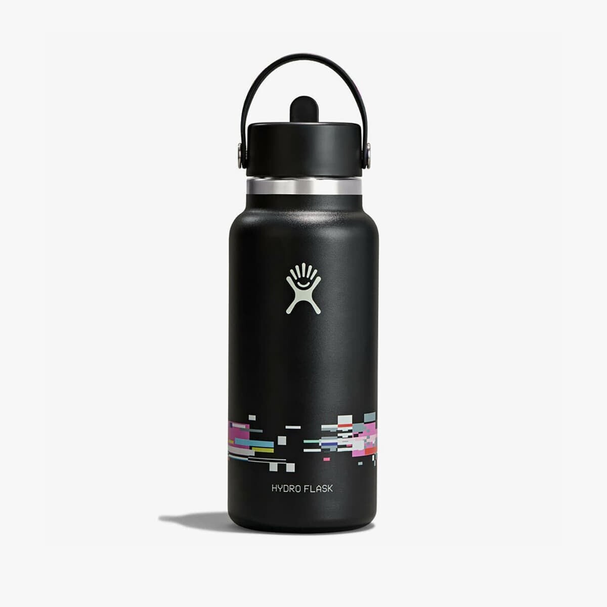 Bottle Hydro Flask 946 ml Wide Flex Straw Cap Glitch Black Universal