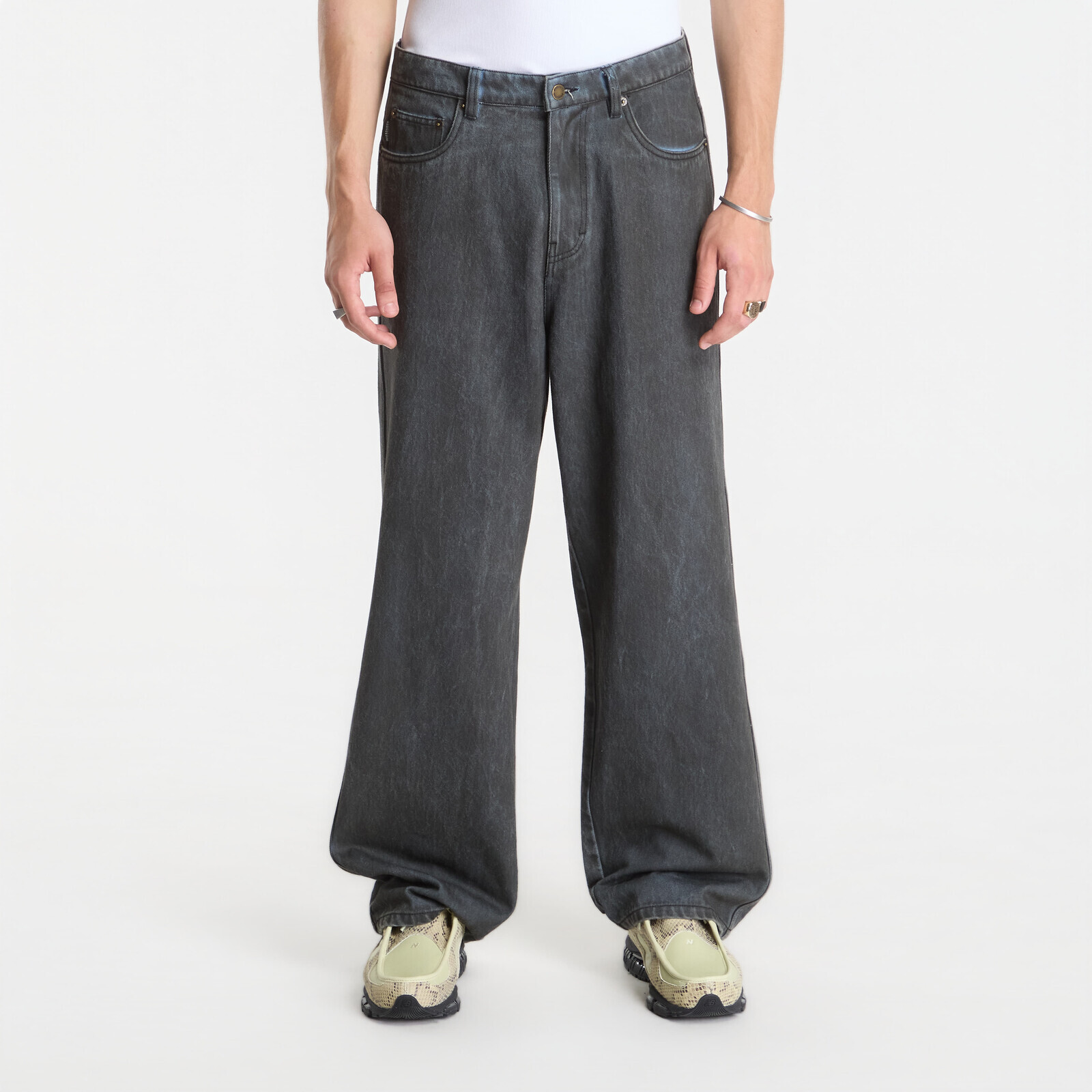 Pants PLEASURES Spray Formula Baggy Jeans Black 38