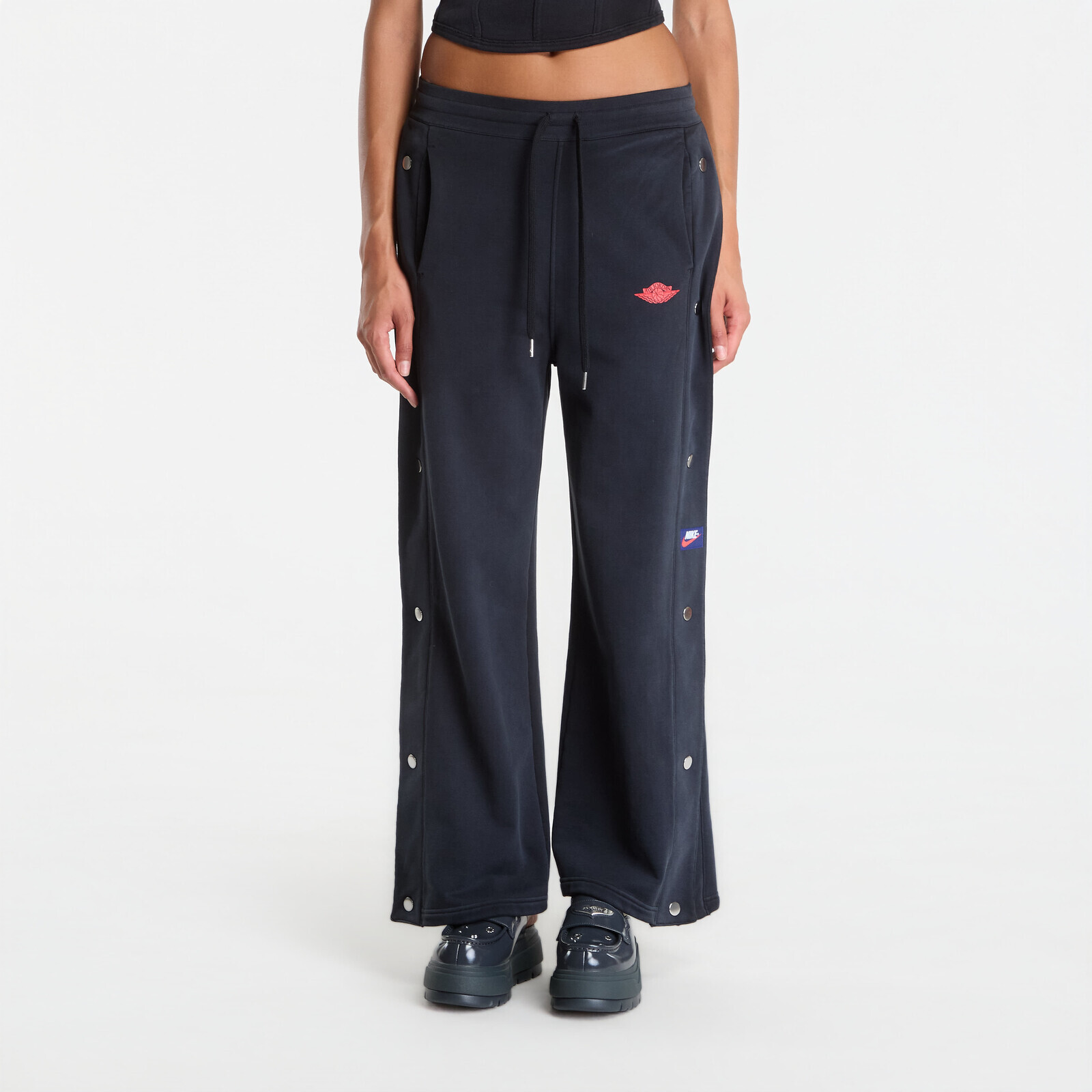 Pants Jordan Flight Fleece Women's French Terry Snap Pants Black/ University Red L
