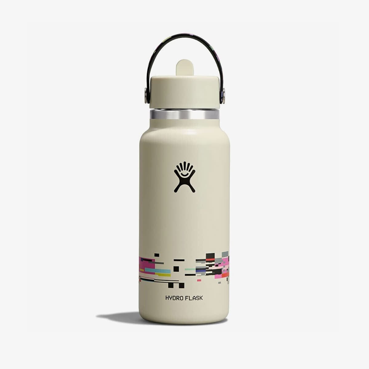 Bottle Hydro Flask 710 ml Wide Flex Straw Cap Glitch White 710 ml