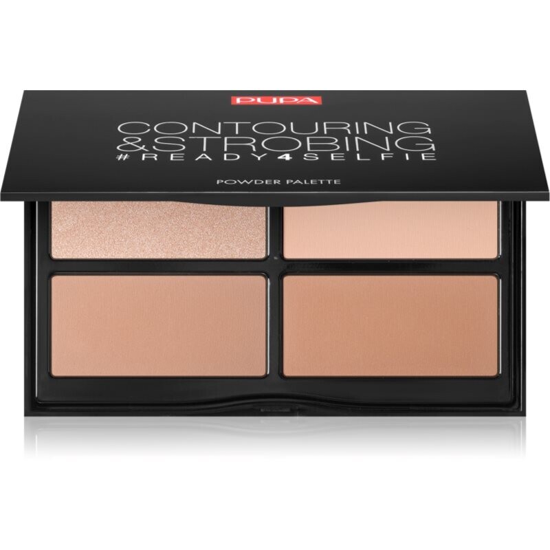 PUPA Milano #READY4SELFIE Contouring & Strobing contouring palette with highlighter shade 002 Medium Skin 175 g
