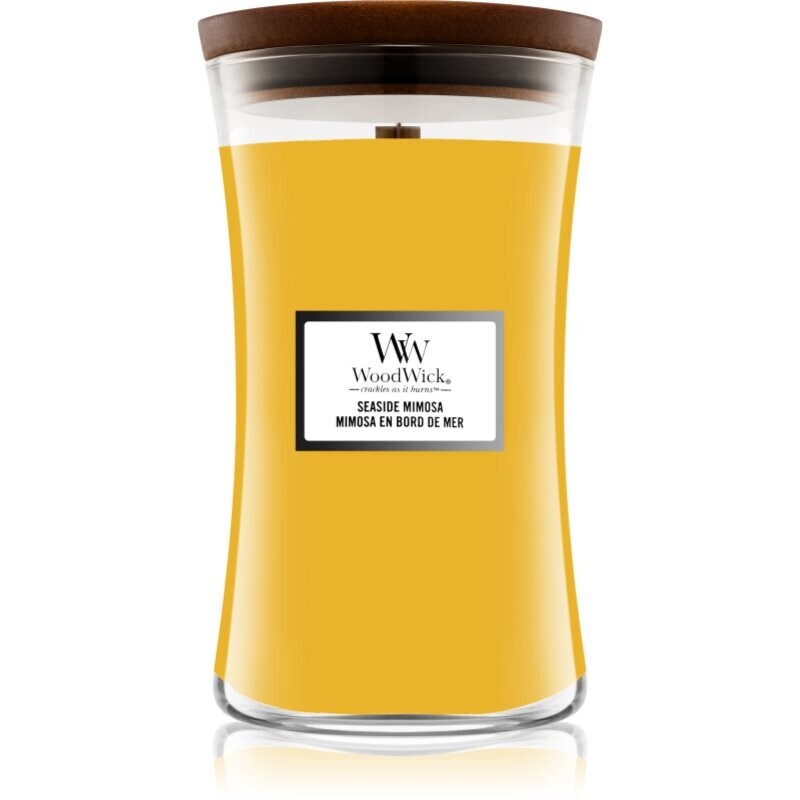 Woodwick Seaside Mimosa scented candle with wooden wick 609.5 g