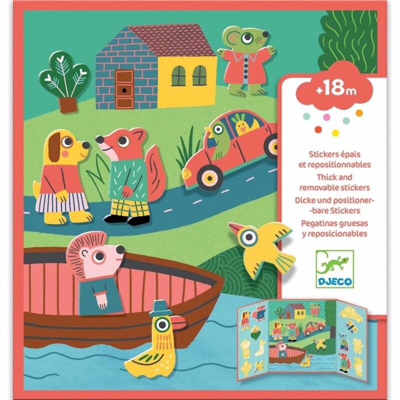 DJECO Thick Removable Stickers Animals stickers 12m+ 1 pc
