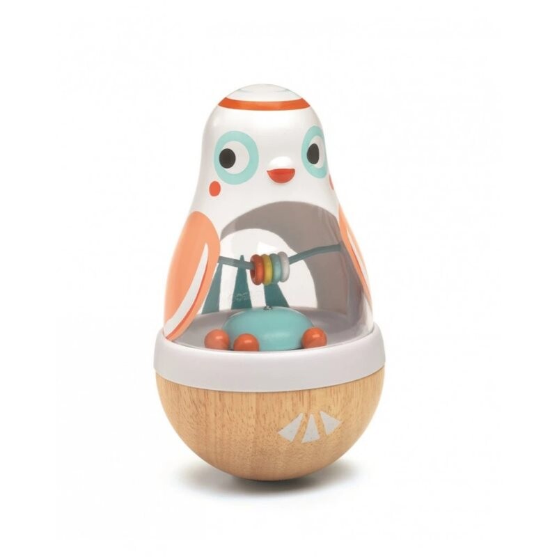 DJECO Wood Roly-Poly Owl toy 10m+ 1 pc