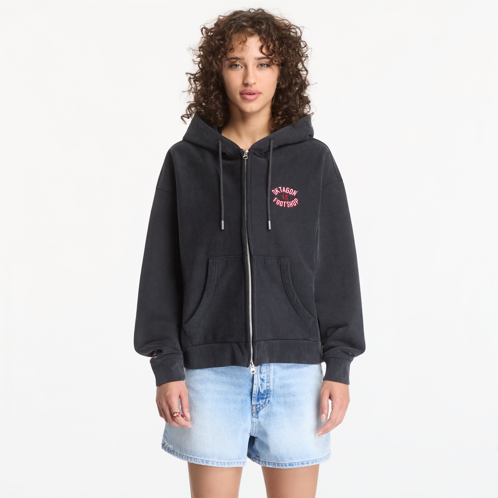 Sweatshirt Footshop x Oktagon Zip-Up Hoodie Black M