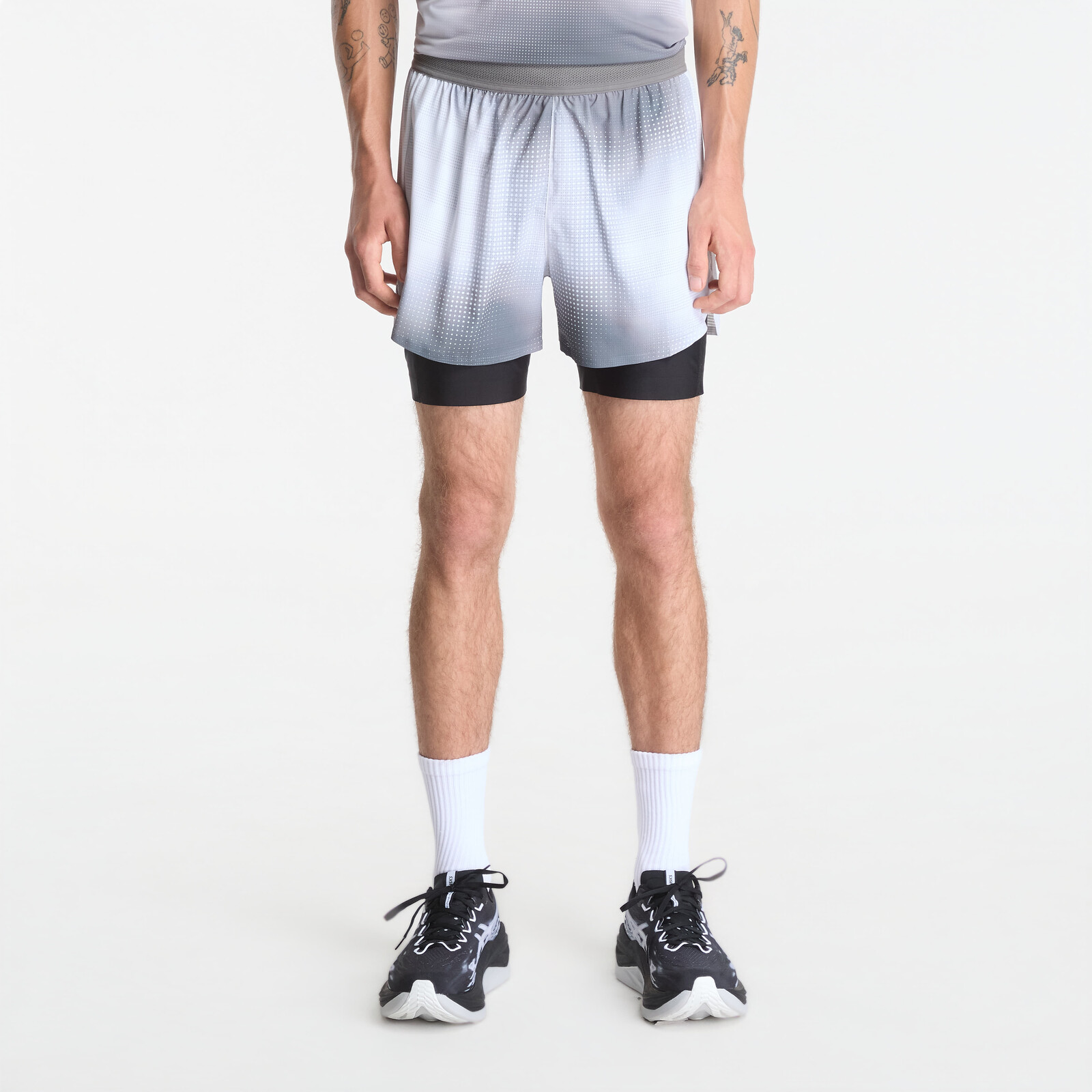 BANDIT Men's CoolGrid™ 2-in-1 Run Short Slate Multi L