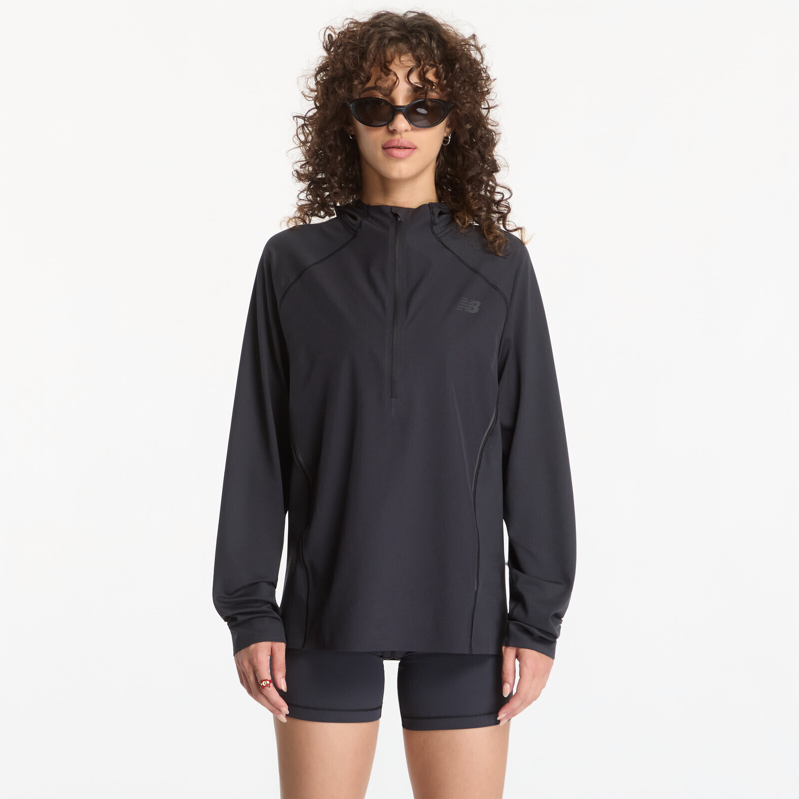 T-shirt New Balance Reflective n Hoodie Black/ Black Reflective L